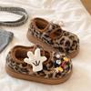 Casual Winter Warm Fluffy Shoes Plush Beanie Cotton Shoes 2025 Leopard Print Velcro Platform Mary Jane Bread Shoes