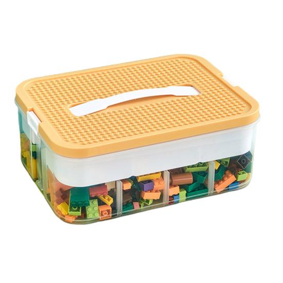 12L Toy Storage Box Large Capacity Multiple Compartments with Dustproof Lid Handle Design Blocks Toys Organizer Storage Case