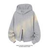 Men Loose Heavy Weight Double Zipper Hooded Sweatshirt Casual American Style Top