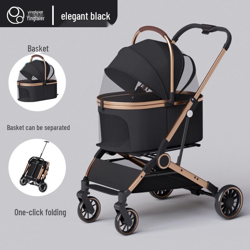Lightweight Foldable Pet Stroller for Small Dogs & Cats