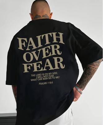 Faith Over Fear Christian Graphic T-Shirt Men's and Women's Trendy Cotton Tee @@ Unisex T-Shirt