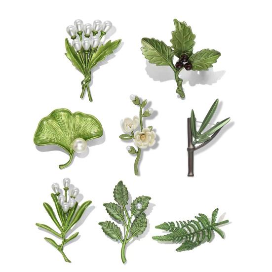 Brooch Versatile Botanical Leaf Design Brooch with Glossy Fade-Resistant Finish Sweaters Scarves Handbags Hats Safety Pin