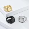 15mm Glossy Square Signet Ring for Men Stainless Steel Ring Waterproof Jewelry New