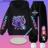 2026 Lässiges Mädchen-Oberteil und Jungen-Kapuzenjacke Set. Jungen Sportshirt mit Cartoon-Aufdruck. Herbst/Winter Langarmhose.