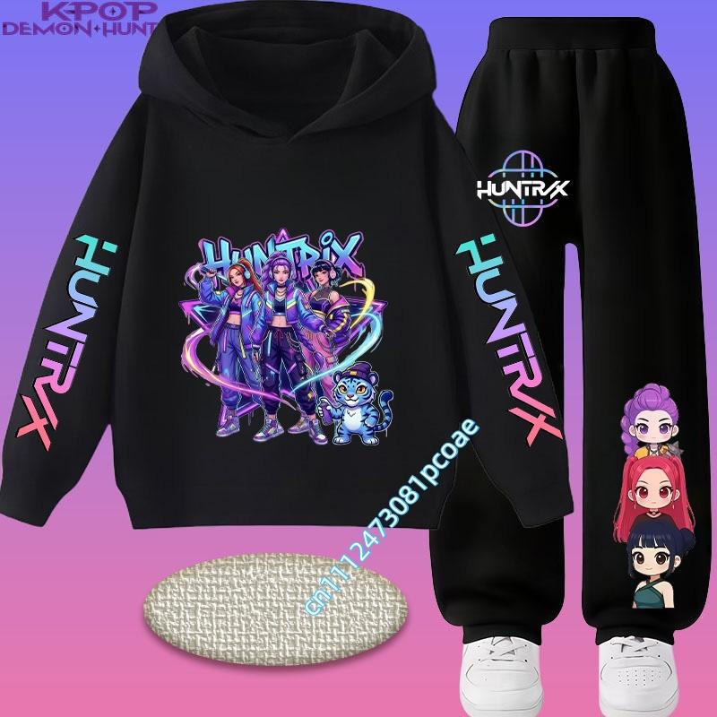 2026 Lässiges Mädchen-Oberteil und Jungen-Kapuzenjacke Set. Jungen Sportshirt mit Cartoon-Aufdruck. Herbst/Winter Langarmhose.