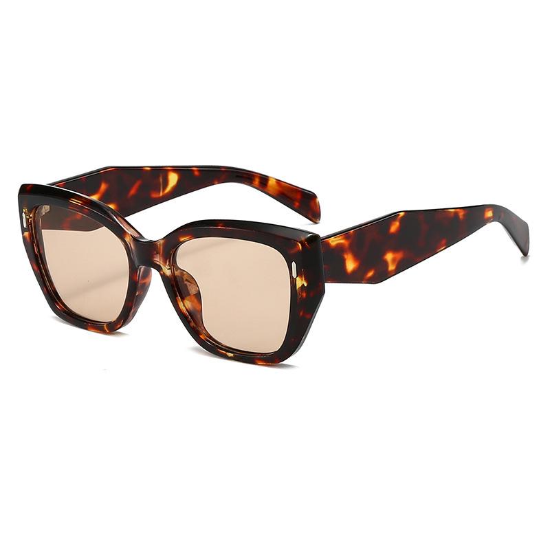 Модные ретро солнцезащитные очки с большой оправой 2025 года – Унисекс, Высококлассный европейский и американский уличный стиль As shown