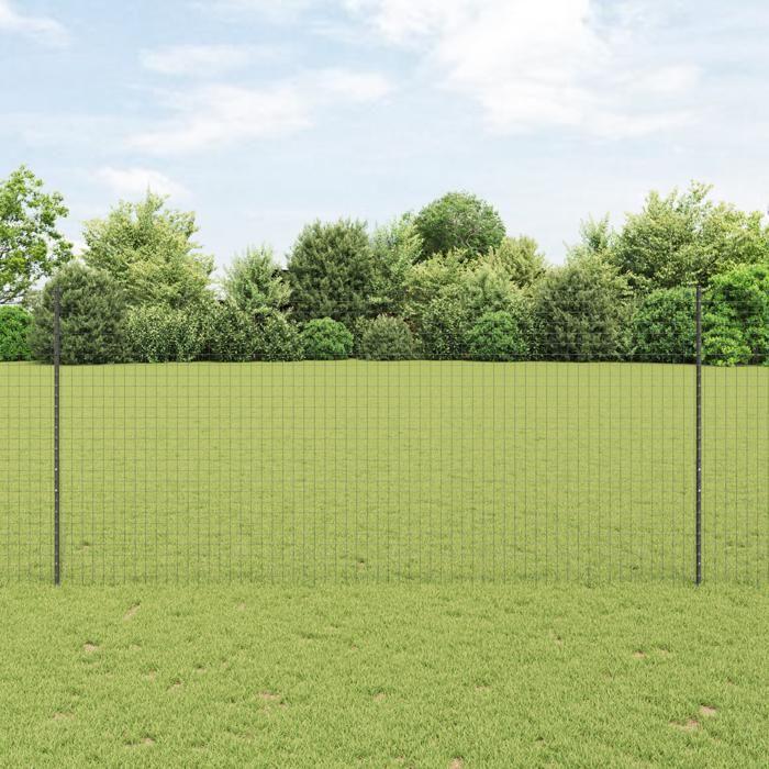 VidaXL Clôture Euro avec 10 poteaux gris 1,4x10 m en acier 3336059