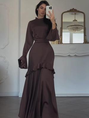 Elegant Slim Long-Sleeved Dress for Women - 2025 Design