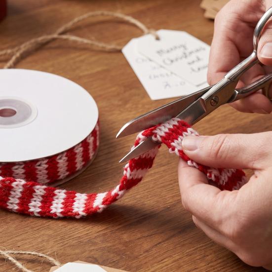 Christmas Theme Ribbon for Gift Boxes 5m Woven Wrapping And Bouquet Packaging, Decorative Plump Bow Making Crafts Knit Holiday DIY Making,