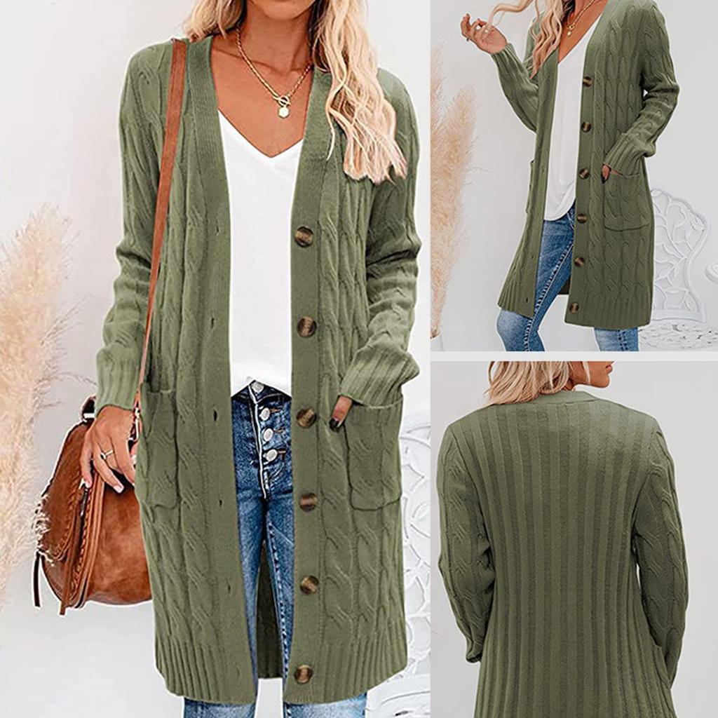 Women's Knitted Cardigan Loose, Large-sized, Laid-back Style Knitted Cardigan Sweater Coat