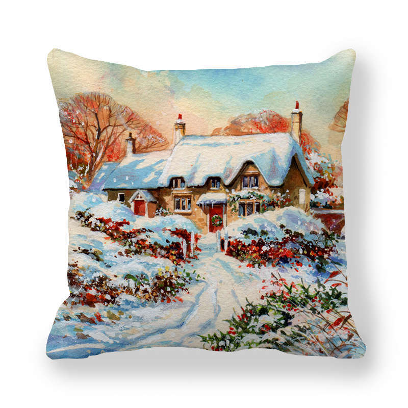 

Новогоднее украшение с изображением Святого Рождества, наволочка для подушки с принтом, украшение для дома, гостиной, дивана, наволочка 45x45 см 40X40CM