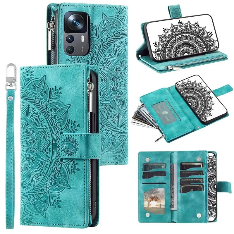 Crossbody Leder Reißverschluss Geldbörse Karten Handy Hülle für XiaoMi 15 14T Pro 14 13 13T 12T 11T 10T POCO X7 X6 X5 M7 F6 Lanyard Klapphülle
