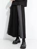 2025 Autumn/Winter Niche Fashion Elastic Waist Patchwork Wide-Leg Culottes Plus Size