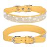 Kleines Hundehalsband mit Strasskristall Diamant Bunt Bling Mädchen Katzenhalsbänder Gelb M