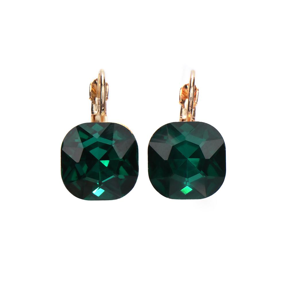 Style Square Crystal Rhinestone Women 6 Colors Drop Earrings Wedding Jewelry Ear Studs Fashion