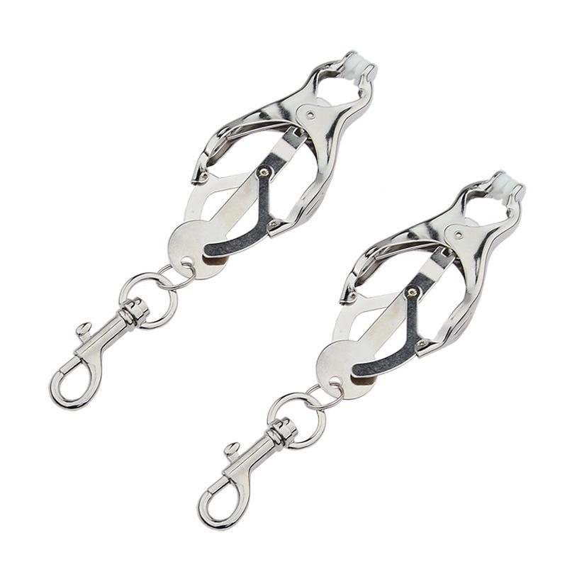 Adjustable & Soft Rubber Metal BDSM Nipple Clamps Fantasy Nipple Stimulation Vagina Flirt SM Sex Toy for Couples' Bondage Gear
