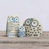 Owl Decorative Statues Set of 3 for Bookshelf Home Decoration Resin Material