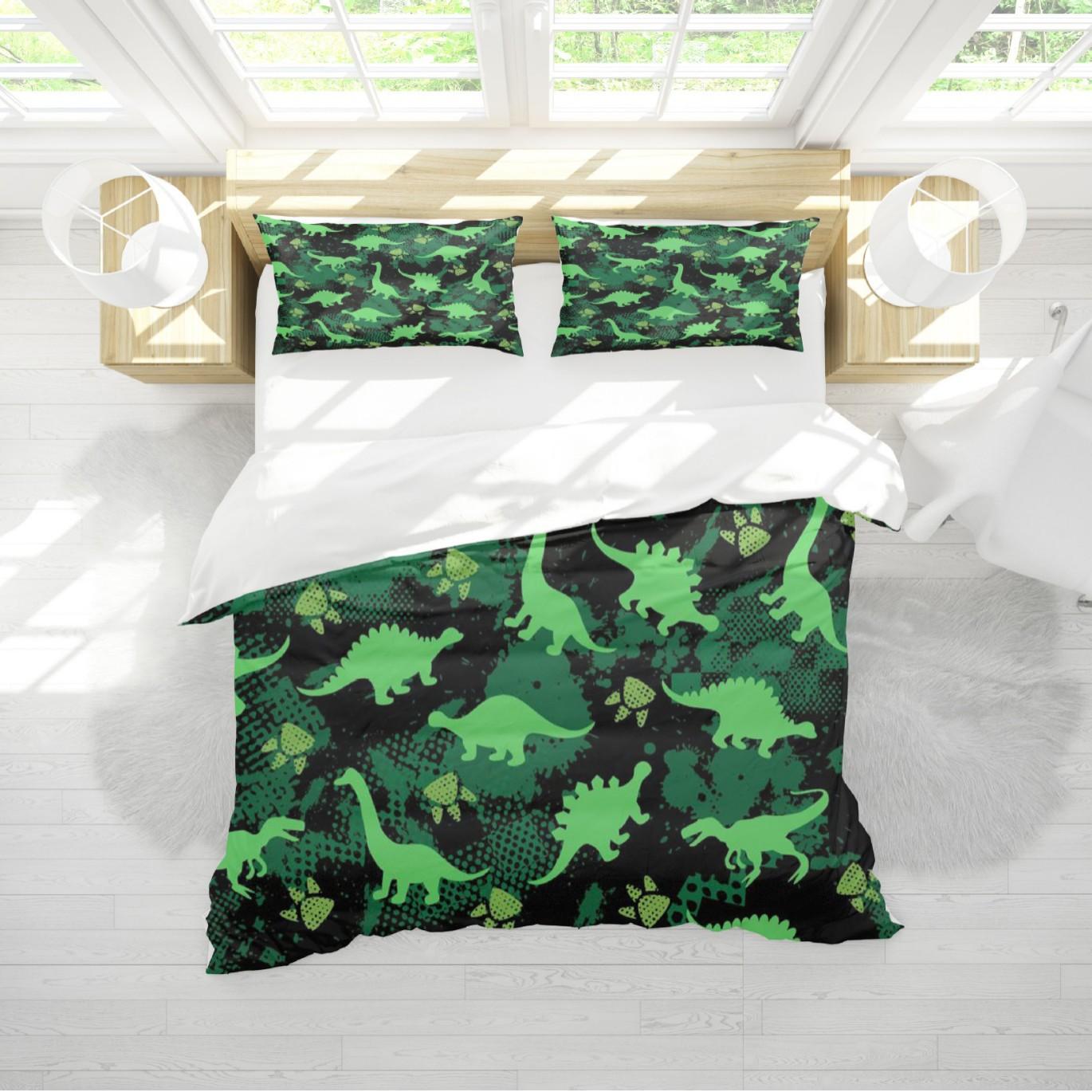 

Dinosaur Quilt Cover Three-Piece Cartoon Kit Digital Printing Three-Piece Bedding 90*190