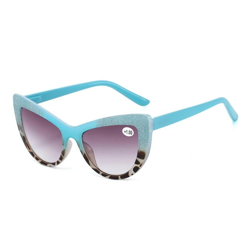 Módní nové kočičí brýle na čtení Luxusní sluneční brýle Módní a jedinečné Brýle s vysokým rozlišením na dalekozrakost To+3.5+4.0