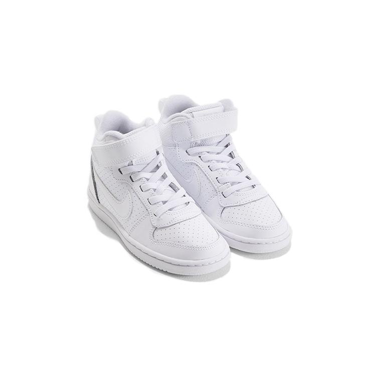 Nike Court Borough Casual Slip Resistant Abrasion Resistant Support Mid Top Skateboard Shoes White 870026-100
