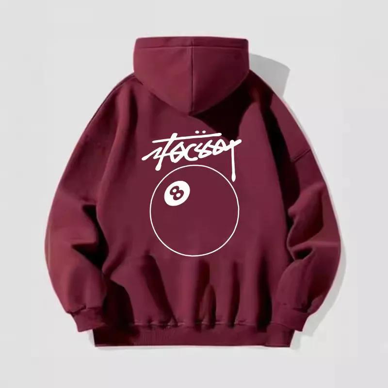 Trendiger Herren-Hoodie Sweatshirt Herbst Winter Pool-Print Schwergewicht Locker Vielseitig Paar-Hoodie Lässige Streetwear