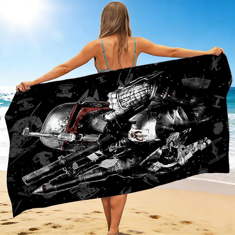 1Pc Star Wars Boba Fett Armor Beach Towel, Quick Dry, Multi-Use for Beach Pool Gym Yoga Home Travel, Christmas, Halloween, Xmas Gift M928443