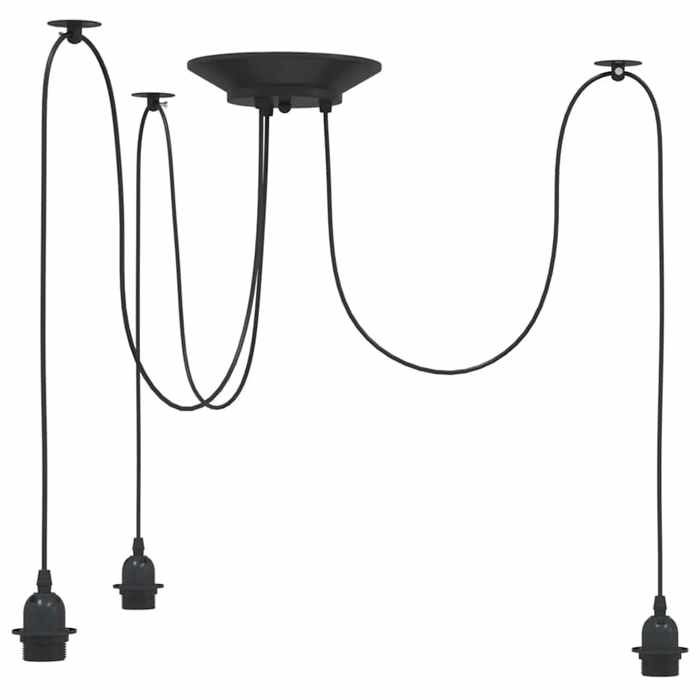 VidaXL Lampe suspendue avec 3 porte-lampes E27 noir métal, lampe suspendue en forme d'araignée, lampe suspendue en forme 4103453