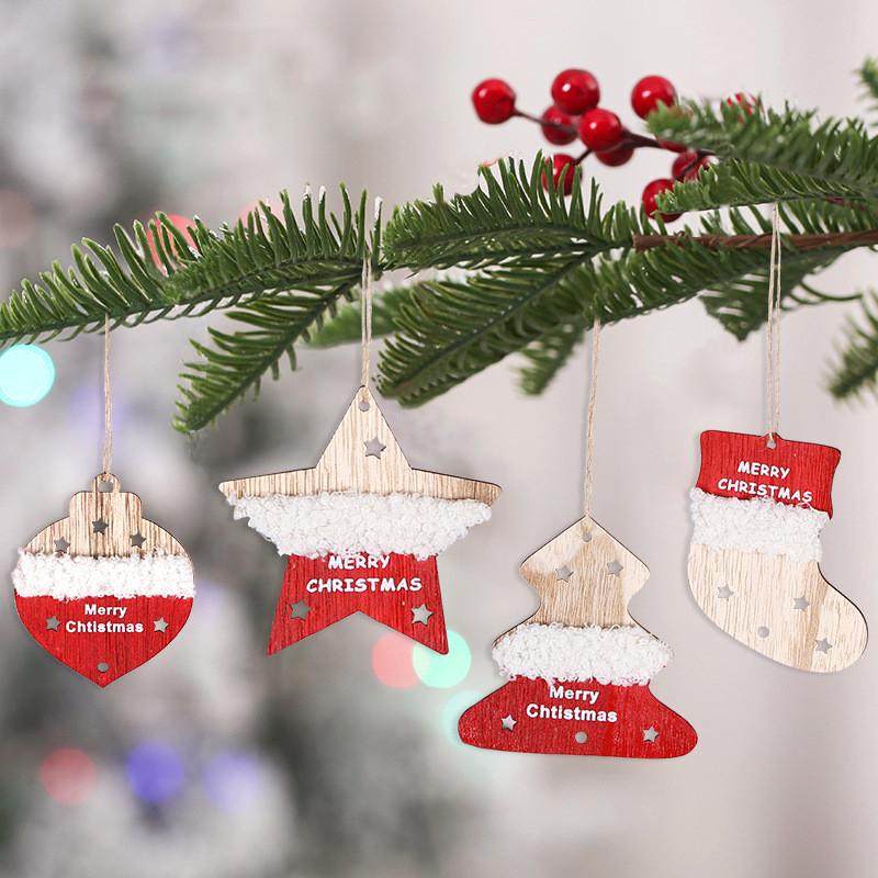 Unique Wooden Christmas Ornaments In A Set Of Four Perfect For Festive Decor