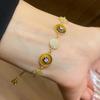 Elegant Retro Zircon & Mother-of-Pearl Bracelet: High-End Autumn/Winter Fashion Bangle