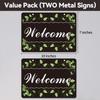 2 Pack Welcome Signs for Front Door - Durable Metal Welcome Sign for Wall Decor, Hanging Welcome Door Signs with Rope - Weatherproof and Easy To Tall
