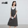 Women's Straight Suspender Midi Dress