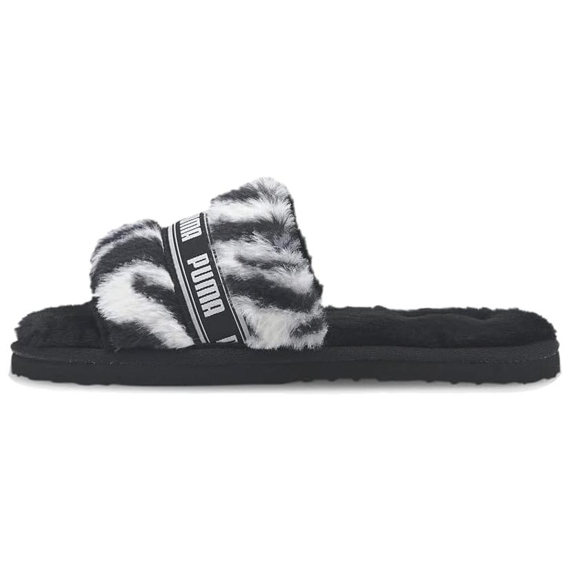 Puma Fluff Wild Bx Comfortable Versatile Slide Sandals Women sandals Black 385345-01 35.5