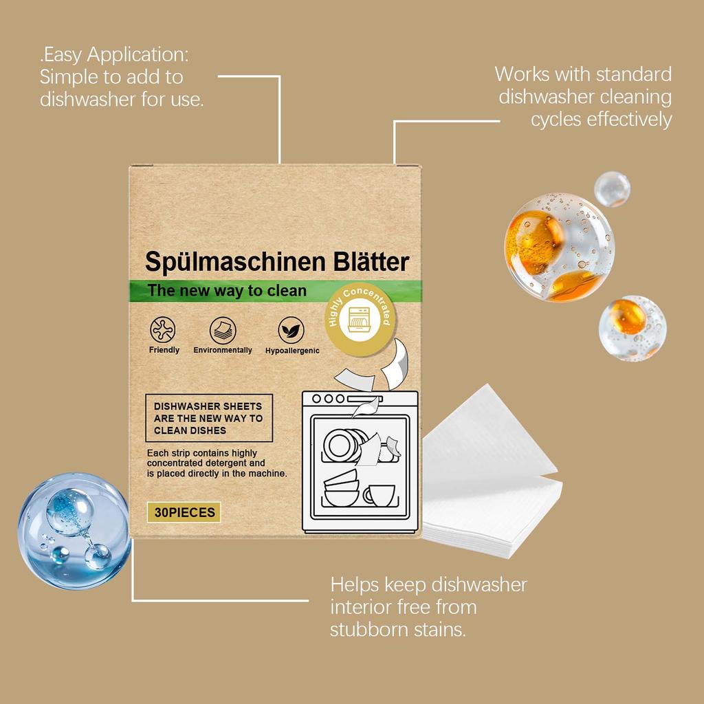 Vaatwasmachine Reinigingstabletten Vet, Vlekken, En Maakt Keukengerei Glanzend; Mild en effectief voor alle huishoudelijke schoonmaakbehoeften.
