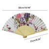 Vintage Folding Hand Fan with Bag Bamboo Fabric Fans for Women Dance Gift Music Festival Performances Wedding Decoration