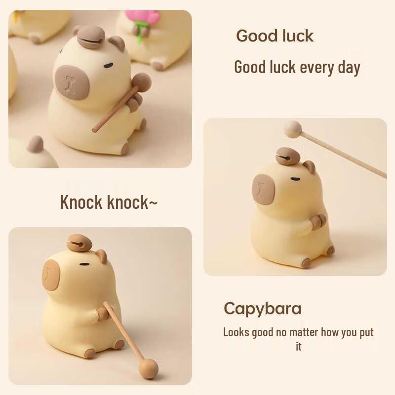 HANDUNYOU Wooden Fish Piggy Night Light