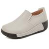Zapatos de cuero para mujer, calzado informal para caminar con tacones de cuña, suaves y transpirables, para estudiantes, enfermeras, primavera y otoño