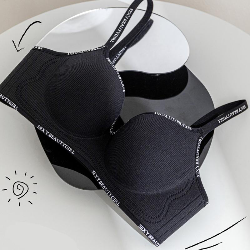 

Женский сексуальный бюстгальтер Push Up Bralette, бесшовный, беспроводной, для сна, мягкий, с принтом букв, нижнее белье, удобное нижнее белье XL чёрный