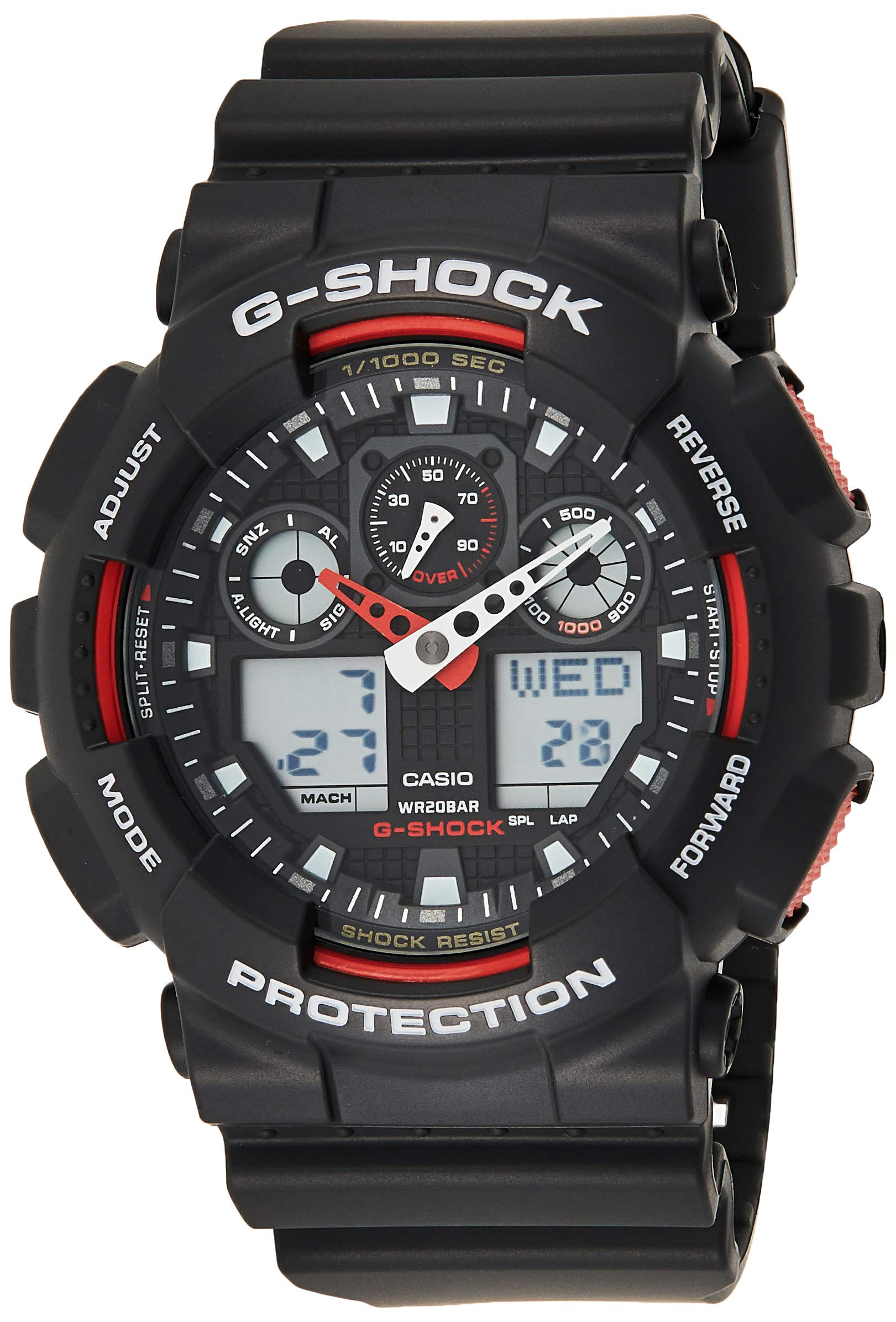 Черные антимагнитные часы с выделениями Мужские G-Shock аналогово-цифровые