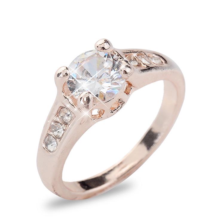 European  American Fashion Rhinestone Zirconia Crystal Ring Size 8