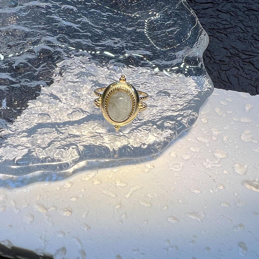 Niche Design Vintage Ring: High-End, Fade-Resistant, Natural Stone, Cross-Border Hot Seller