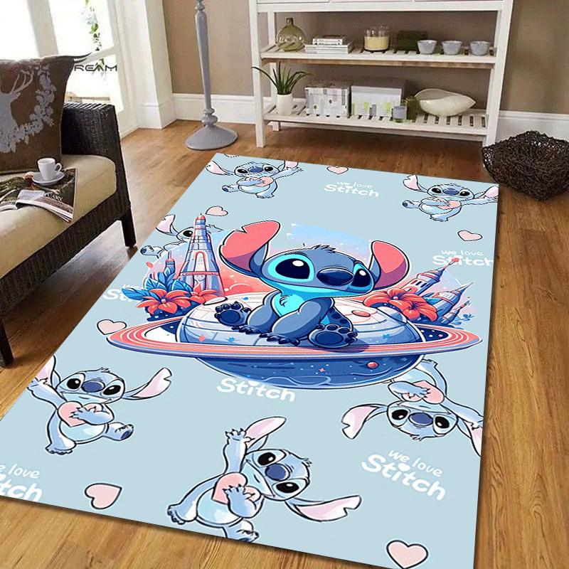1pc Stitch Pattern Area Rug Soft Flannel Floor Mat for Living Room,Office,Bedroom and Carpet