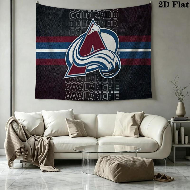 Colorado Avalanche Wall Tapestry Aesthetic Wall Hanging Printed Fabric Blanket Decorative Tapestries for Bedroom Living Room Home Decor