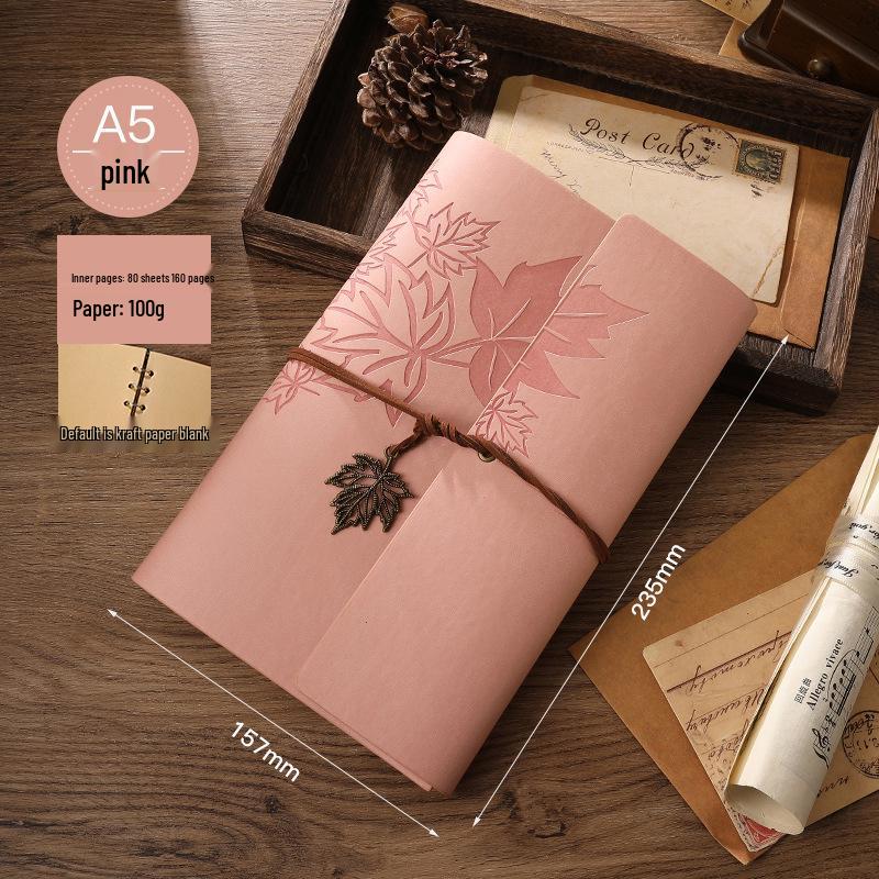 Draagbaar Kraftpapier Reisaanmeldboek: Losbladig DIY Dagboek Notitieboek