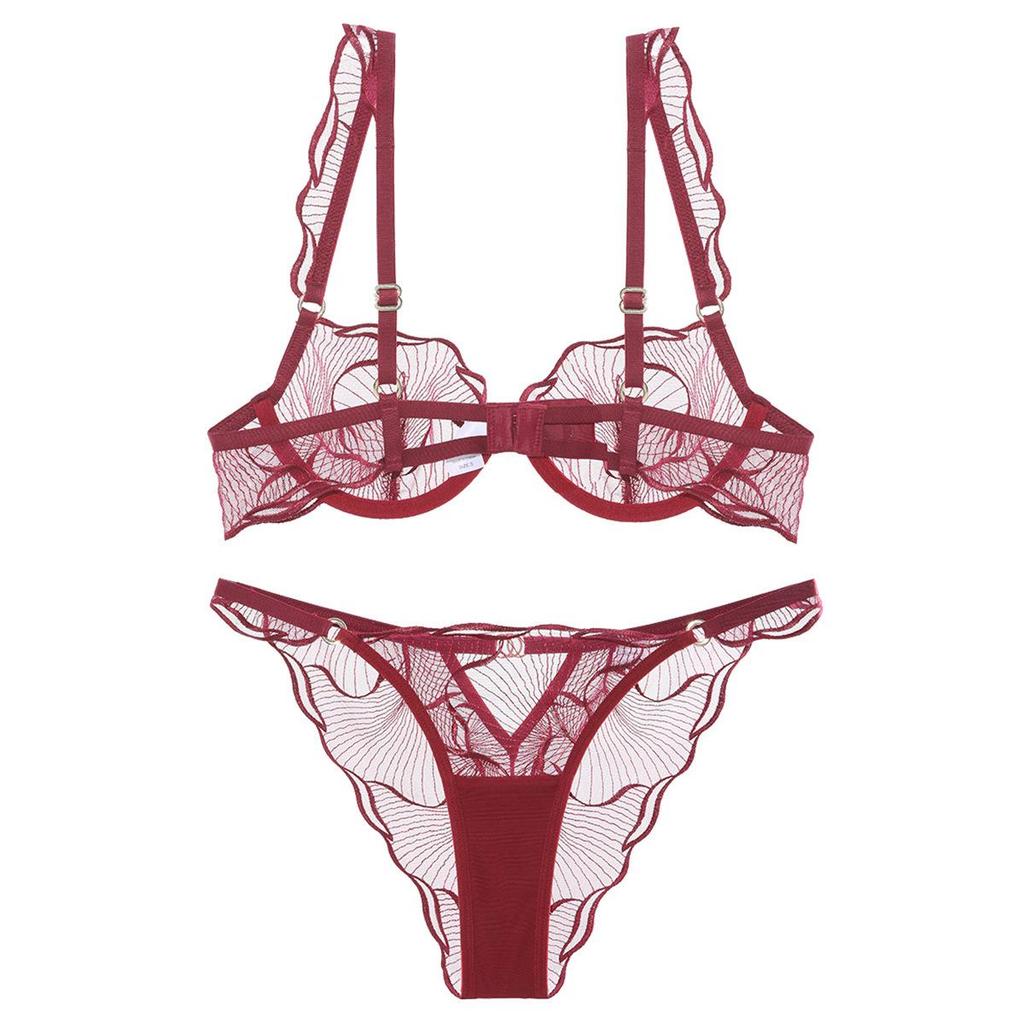 European and American Ultra-Thin French Lingerie Set - High-Quality, Sexy Bra and Panties