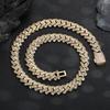 11MM Rhombus Cuban Chain Hip-hop Style Necklace Bracelet Trendy Men's Zircon Necklace 1111 Autumn New Jewelry