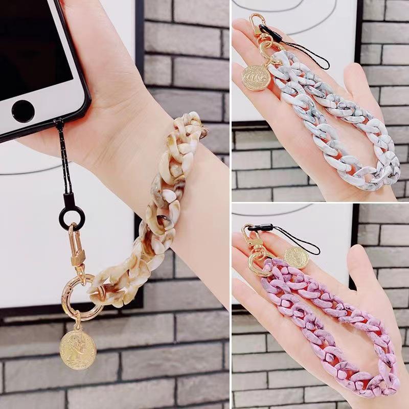 

Geometric Acrylic Anti-Lost Phone Case Lanyard with Key Pendant Standard коричневий