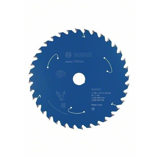 Lame De Scie Circulaire - Bosch - Expert for Wood - 165 Mm - 36 Dents - Revêtement Anticorrosif