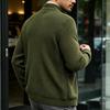 Men's Knit Cardigan, Stand Collar Button-Down Sweater Jacket with Pockets for Fall Winter
