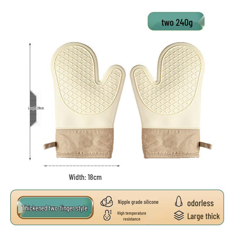 Heat-Resistant Silicone Oven Gloves: Anti-Scald, Non-Slip, Thickened for High Temperature Baking, 2025.
