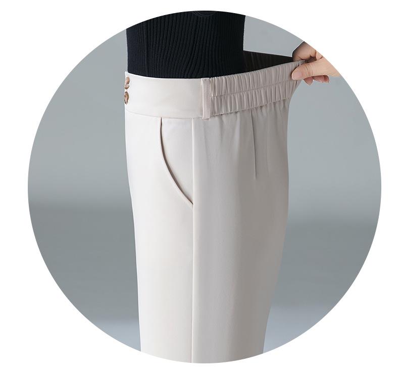 Women's High Waist Wide Leg Trousers - 2025 Spring Collection, High-End Drape, Casual Straight Leg Pants